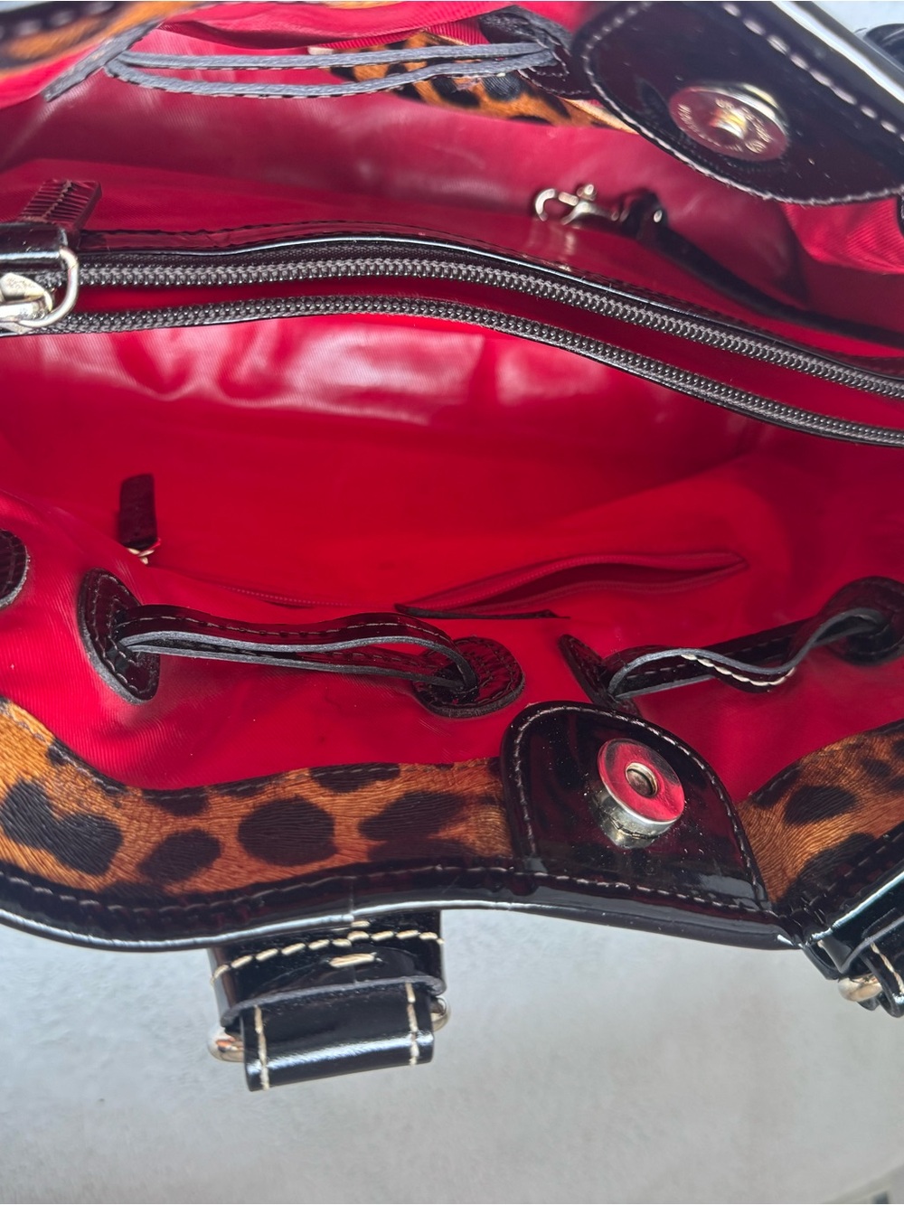 Dooney & Bourke Small Chiara Leopard-Print in Brown and Black - Picture 8 of 9